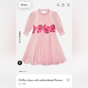 Dolce & Gabbana Kids Silk Handpainted Floral Dress